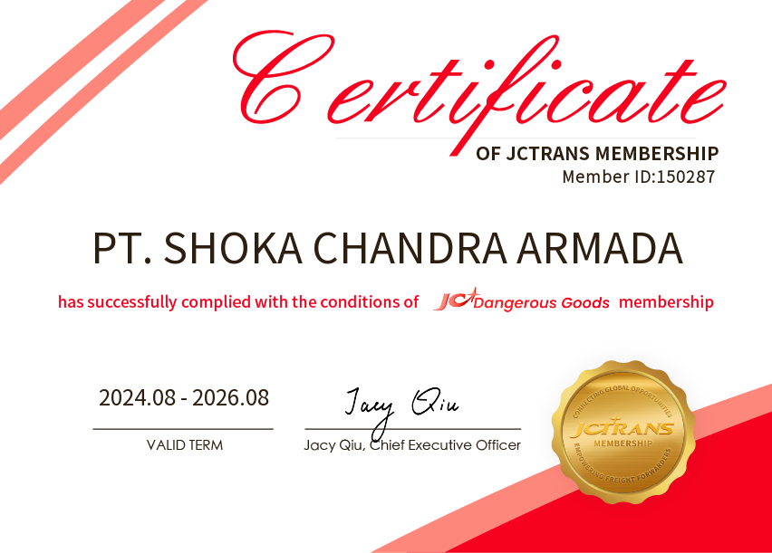 PT. SHOKA CHANDRA ARMADAJC Dangerous Goods