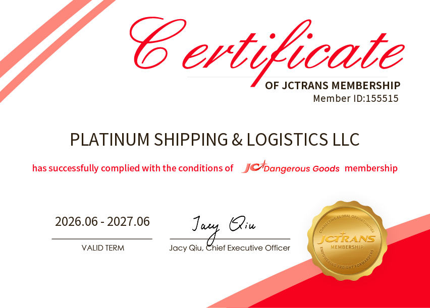 PLATINUM SHIPPING & LOGISTICS LLCJC Dangerous Goods