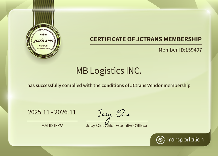 MB Logistics INC.JC Vendor Transportation