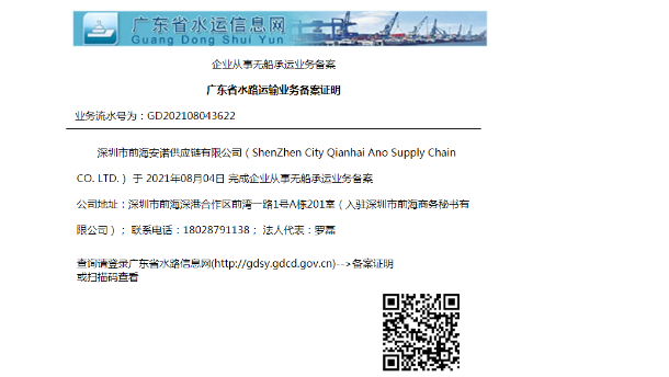ShenZhen City Qianhai Ano Supply Chain CO. LTD.