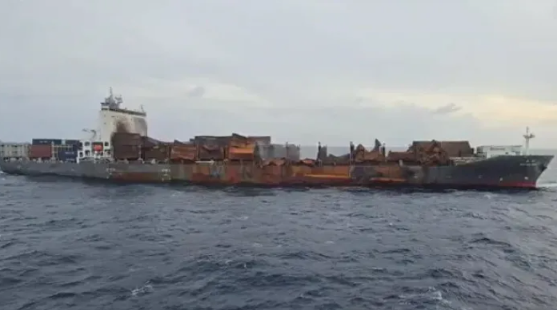 Two Months After Fire, Container Ship Wan Hai 503 Remains Stranded at Sea Seeking Port